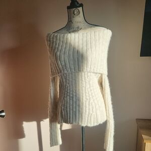 The Limited Cream Off-the-Shoulder Sweater